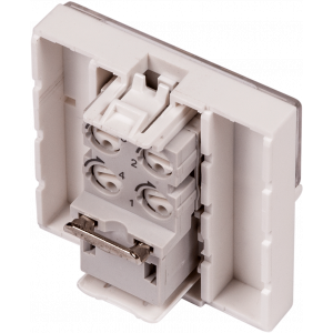 45x45 Mosaic insert, RJ-11, with shutter and enlarged label window, white
